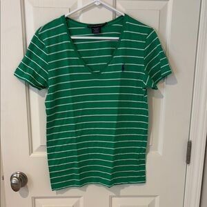 Ralph Lauren Green Striped Women's Top